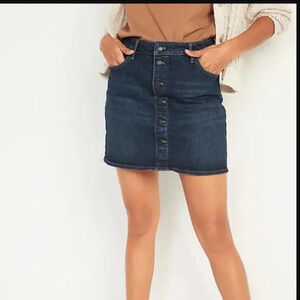 Gap High-Waisted Button-Front Mini Jean Skirt, Color Scottie Size 29T